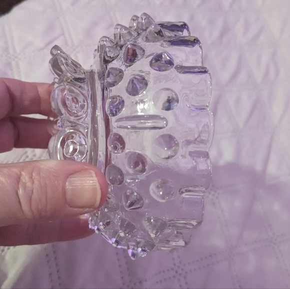 Vintage American Canton Glass Early American Pressed Glass Dewdrop Hobnail bowls - Picture 13 of 14